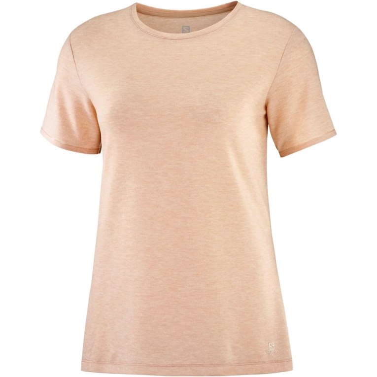 Camiseta Salomon Essential Tencel Corta Sleeve Mujer Coral | MX QPOX067
